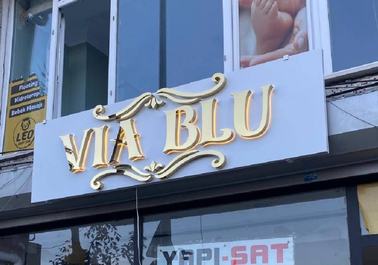 beyaz kompozit gold kutu harf tabela istanbul avrupa yakası